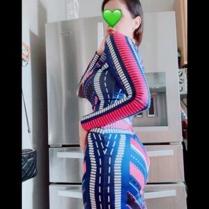 Colorful Geometric Bodycon Dress